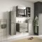 York Waschbeckenunterschrank 60cm 2 Schubladen rauchfarbenen.