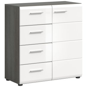 Salsa Sideboard 4 Schubladen 1 Tr wei Hochglanz.