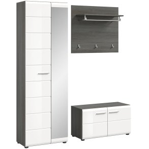 Salsa zestaw mebli wejściowych biały wysoki połysk.