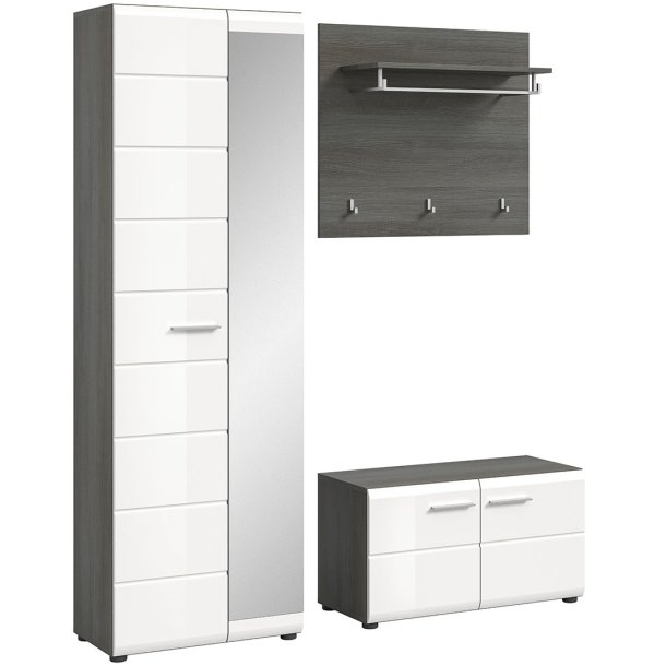 Salsa zestaw mebli wejściowych biały wysoki połysk.