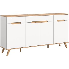 Scandi Sideboard 3 Schubladen 4 Türen weiß.