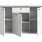Stone Sideboard 3 Türen, 1 Schublade Marmor Dekor weiß.