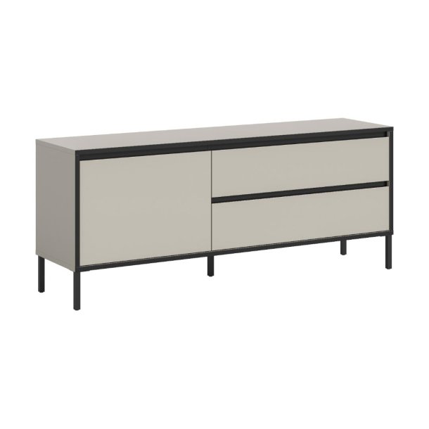 Tron TV Tisch 1 Klappentür, 2 Schubladen Kaschmir Dekor.