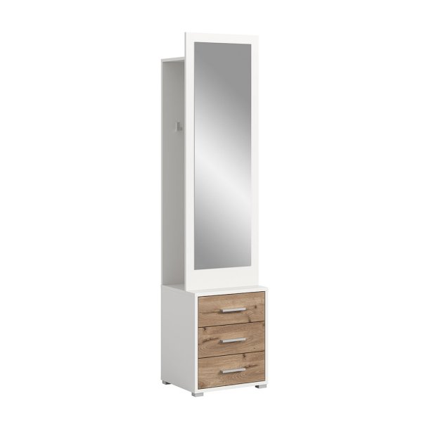 Polo garderob uppsttning 45x190cm vit, ekdekor.