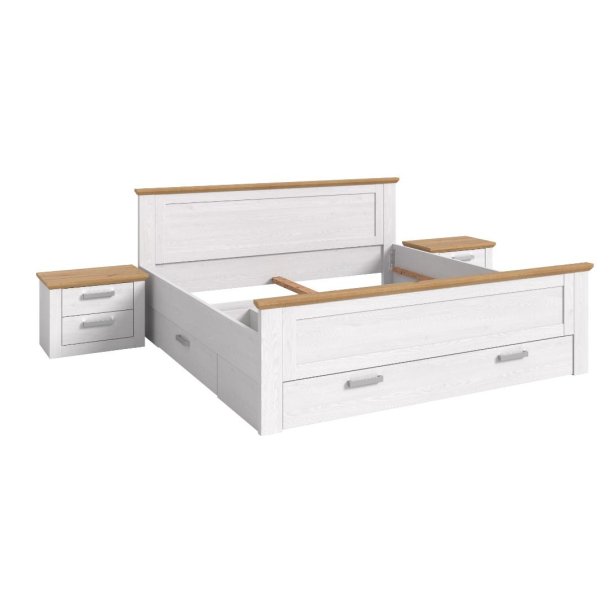 Verona Schlafzimmer-Set Bett 180x200 cm 3 Schubladen, 2 Nachttische sibirische L�rche Dekor, Eiche Dekor.