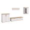 Verona Regal System 4 Teile wei, Eiche Dekor.