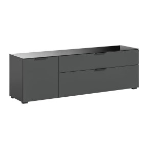 Ray TV Tisch 2 Schubladen 1 Tr 1 Klapptr anthrazit.