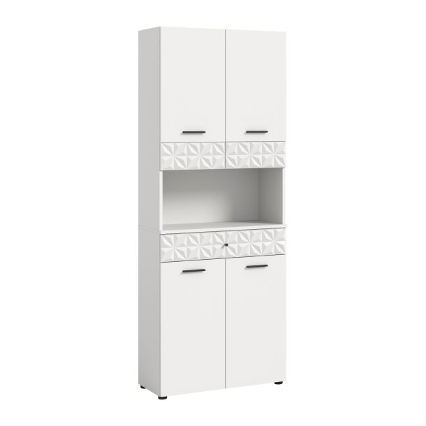 Prisma Hochschrank Bad 4 Tren, 1 Schublade, 1 Regal Wei.