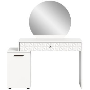 Prisma sminkebord spejl, 1 dr, 1 skuff hyglans hvitt.