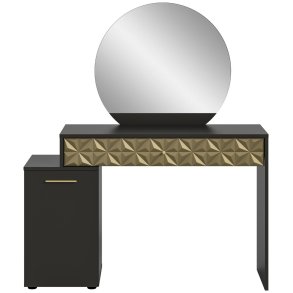 Prisma sminkebord spejl, 1 dr, 1 skuff svart.