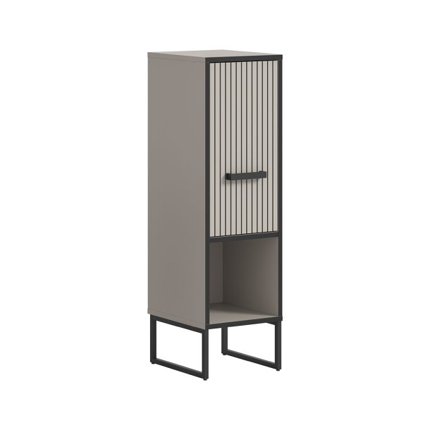 Bagno Badschrank 1 Tr 1 Fach hellgrau, cremefarben.