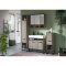 Bagno Badschrank 1 Tr 1 Fach hellgrau, cremefarben.