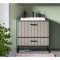 Bagno Waschbeckenunterschrank inkl. Waschbecken 1 Schublade 1 Klapptr hellgrau, cremefarben.