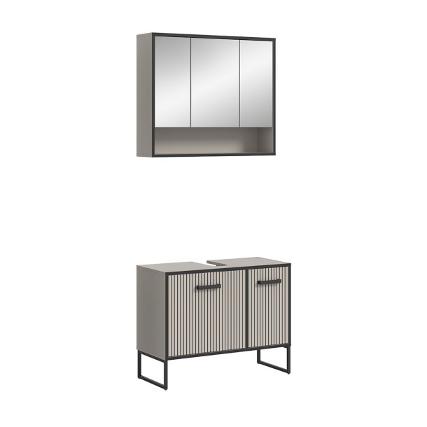 Bagno badrumsmbler 2 delar ljusgr, krmfrgad.