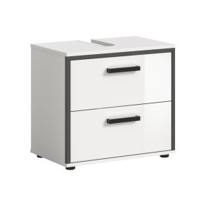 Kojak Waschbeckenunterschrank 2 Schubladen wei�, wei� Hochglanz.