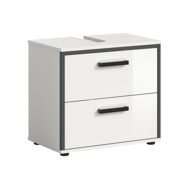 Kojak Waschbeckenunterschrank 2 Schubladen wei�, wei� Hochglanz.