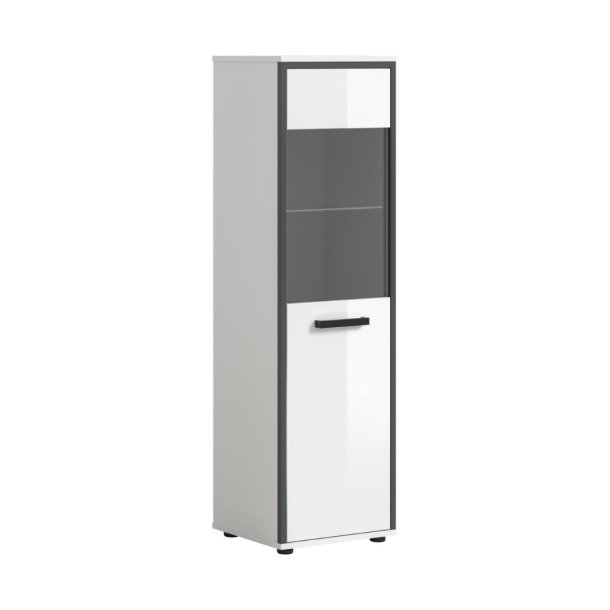 Kojak badrumssk�p 1 glaslucka vit, vit h�gblank.