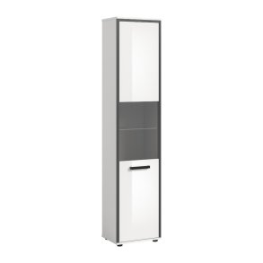 Kojak Hochschrank Bad 1 Glast�r wei�, wei� Hochglanz.