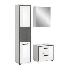 Kojak Badm�belset 115 cm wei�, wei� Hochglanz.