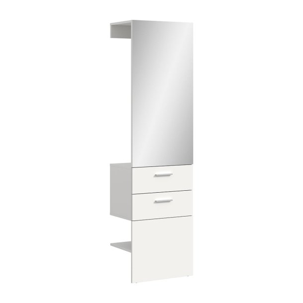Vaga Garderobenstnder mit Spiegel 2 Schubladen 1 Spiegel 1 Kleiderstange 2 Regale wei.