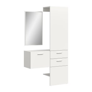 Vaga garderobe oppstilling 3 deler hvit.