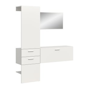 Vaga garderobe oppstilling 3 deler hvit.