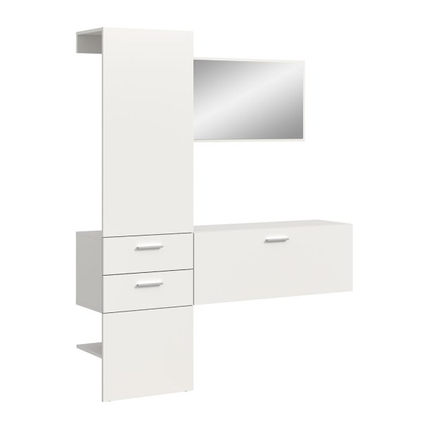 Vaga garderobe oppstilling 3 deler hvit.