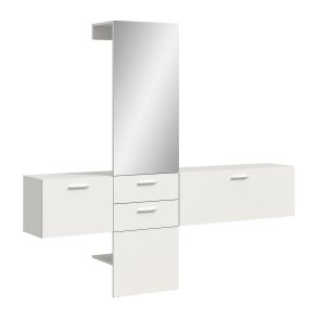 Vaga garderobe oppstilling 3 deler hvit.