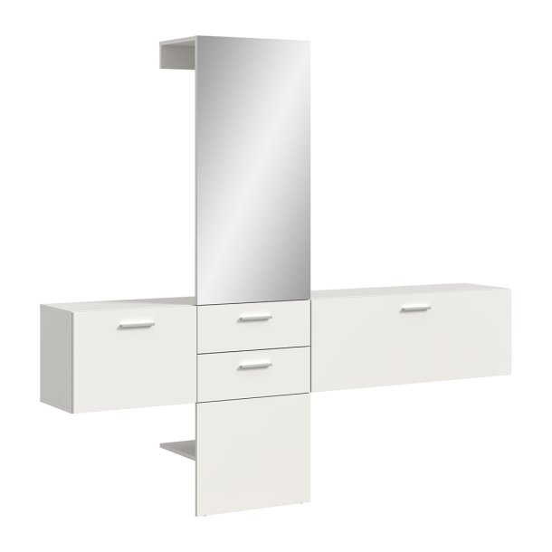 Vaga garderobe oppstilling 3 deler hvit.