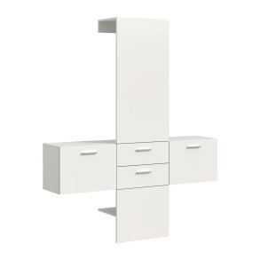 Vaga garderobe oppstilling 3 deler hvit.