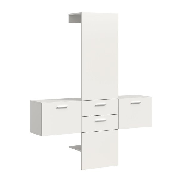 Vaga garderobe oppstilling 3 deler hvit.
