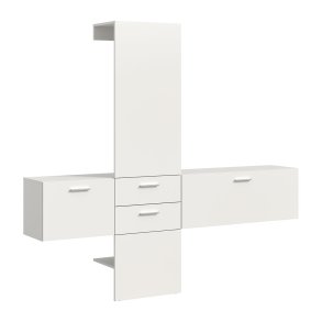 Vaga garderobe oppstilling 3 deler hvit.