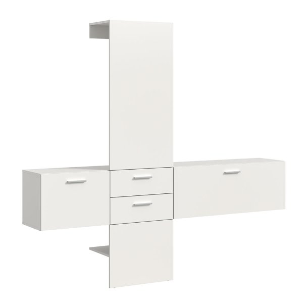 Vaga garderobe oppstilling 3 deler hvit.