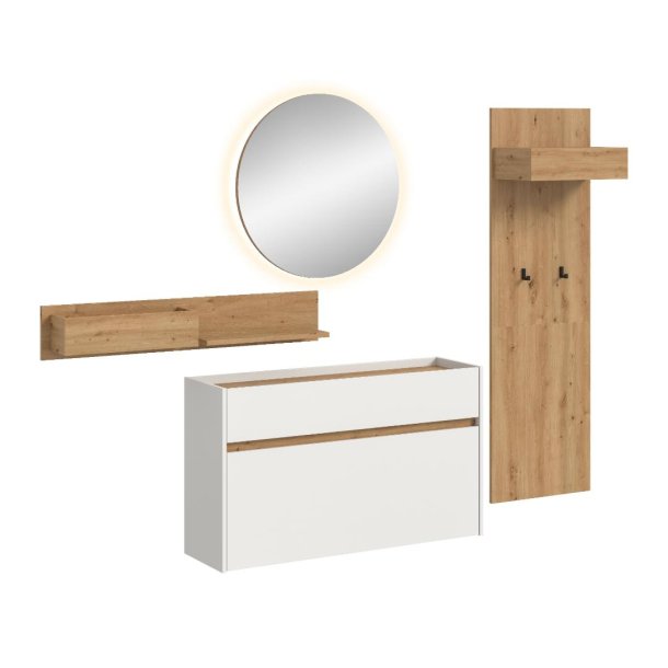 Drive Garderobenmbel Set D1 inkl. Beleuchtung wei.