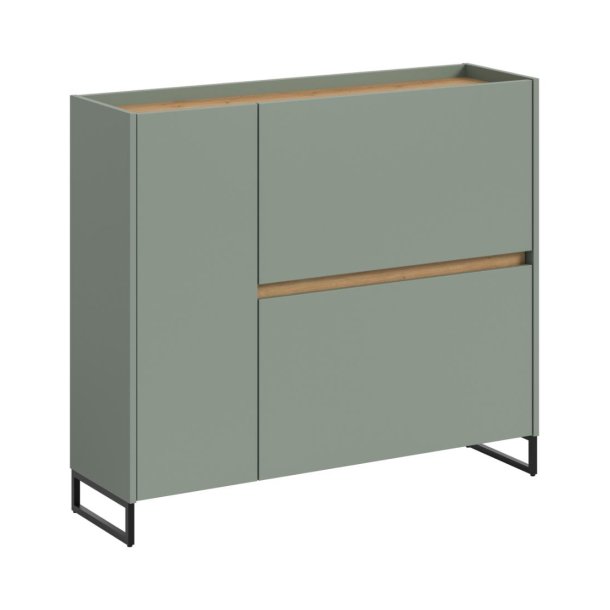 Drive Schuhschrank 1 Tr, 2 Klappentren Salbeidekor.