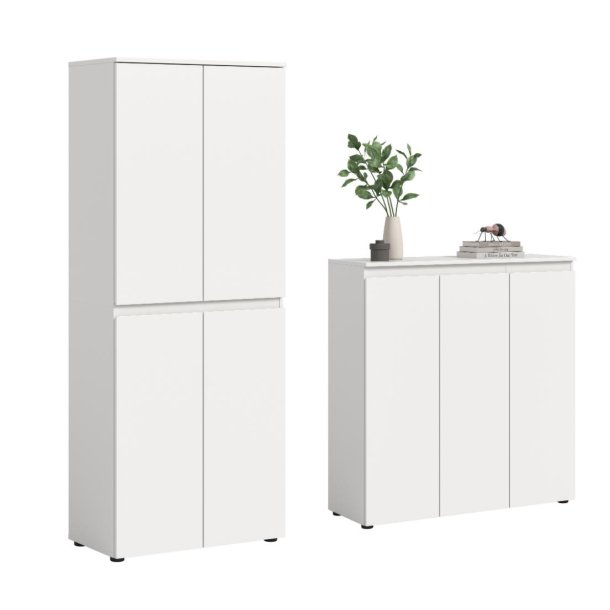 Scarpa Sovrum set garderob och sk�nk, 7 luckor vit.