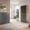 Scarpa Schlafzimmer-Set Kleiderschrank und Sideboard, 7 T�ren Eiche Dekor, Anthrazit.