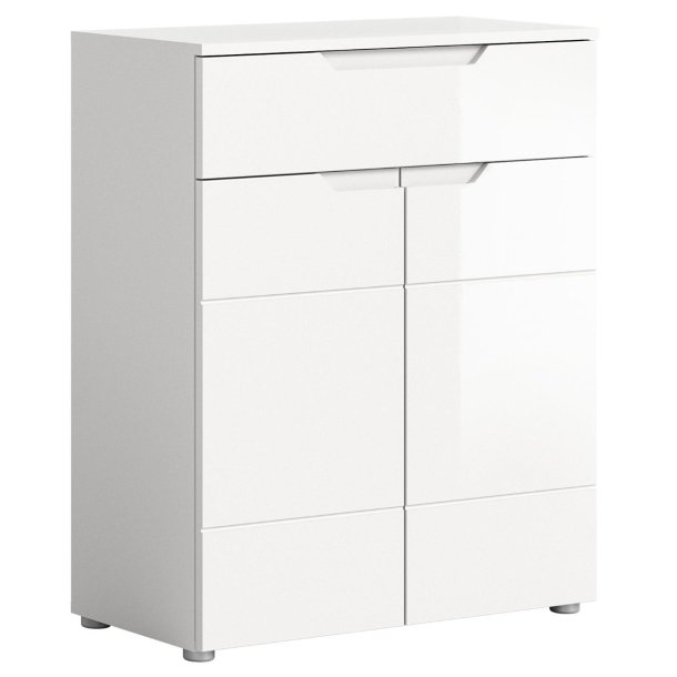 Solero szafka na buty 2 drzwi, 1 szuflada biały połysk, biały.