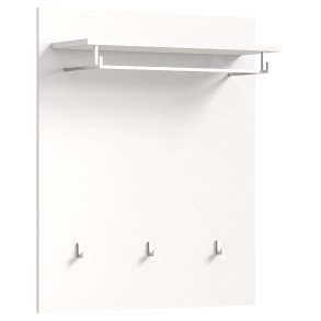 Solero Wandgarderobe 3 Haken wei hochglanz, wei.