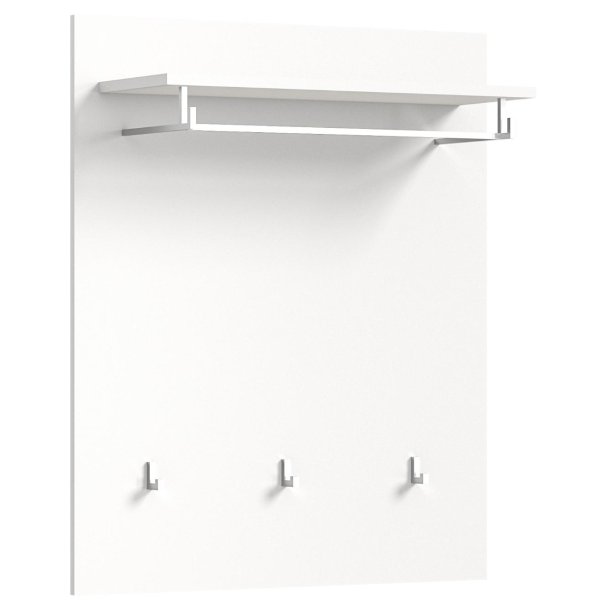 Solero Wandgarderobe 3 Haken wei hochglanz, wei.