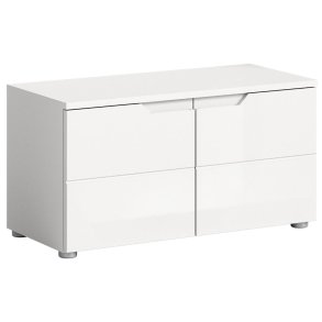 Solero Ławka z przechowywaniem 2 drzwi biały połysk, biały.