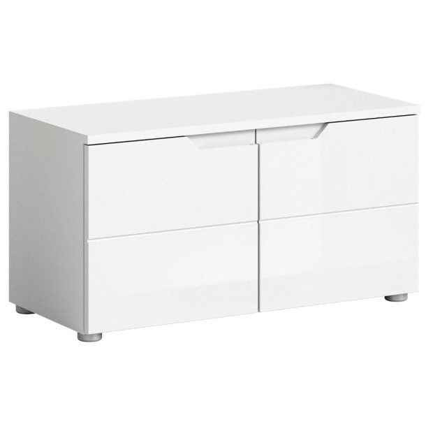 Solero Ławka z przechowywaniem 2 drzwi biały połysk, biały.