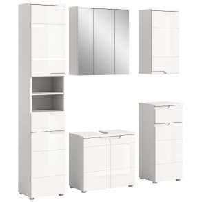Solero Badmbelset S3 Wei hochglanz, wei.