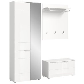 Solero zestaw mebli wejściowych S2 biały połysk, biały.