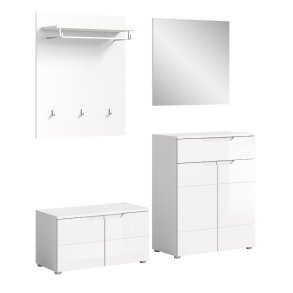 Solero zestaw mebli wejściowych S4 biały połysk, biały.