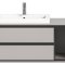 Jaru Waschbeckenunterschrank 100cm 2 Schubladen, 1 Ablage grau,schwarz.