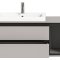 Jaru Waschbeckenunterschrank 100cm 2 Schubladen, 1 Ablage grau,schwarz.