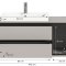 Jaru Waschbeckenunterschrank 100cm 2 Schubladen, 1 Ablage grau,schwarz.