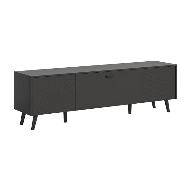 Linea buffet 2 portes, 1 abattant gris mat.