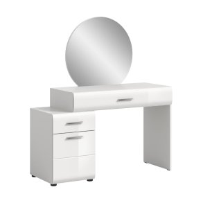Ice sminkebord inkl. speil 1 dr, 2 skuffer hvit hyglans, hvit.